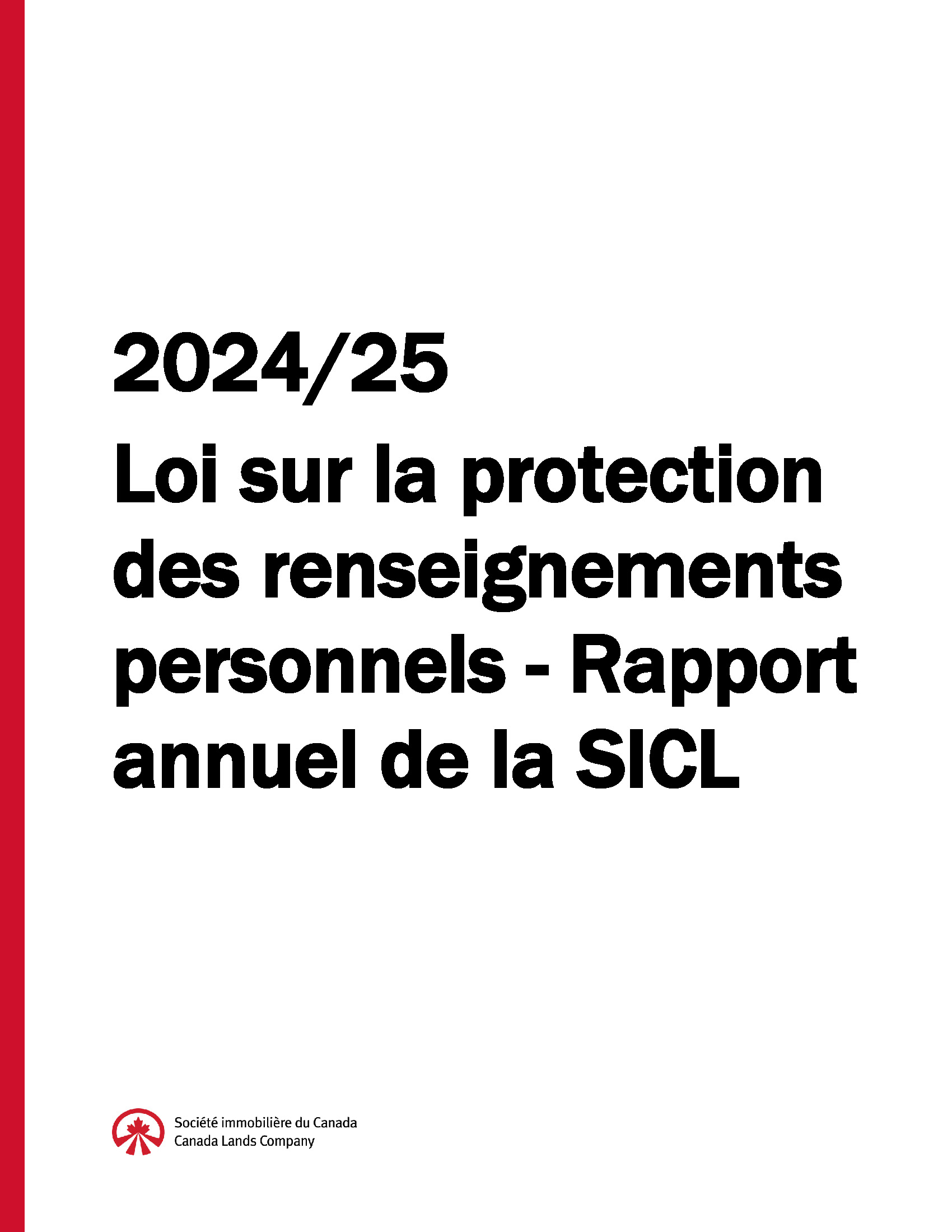 Page de couverture du rapport annuel