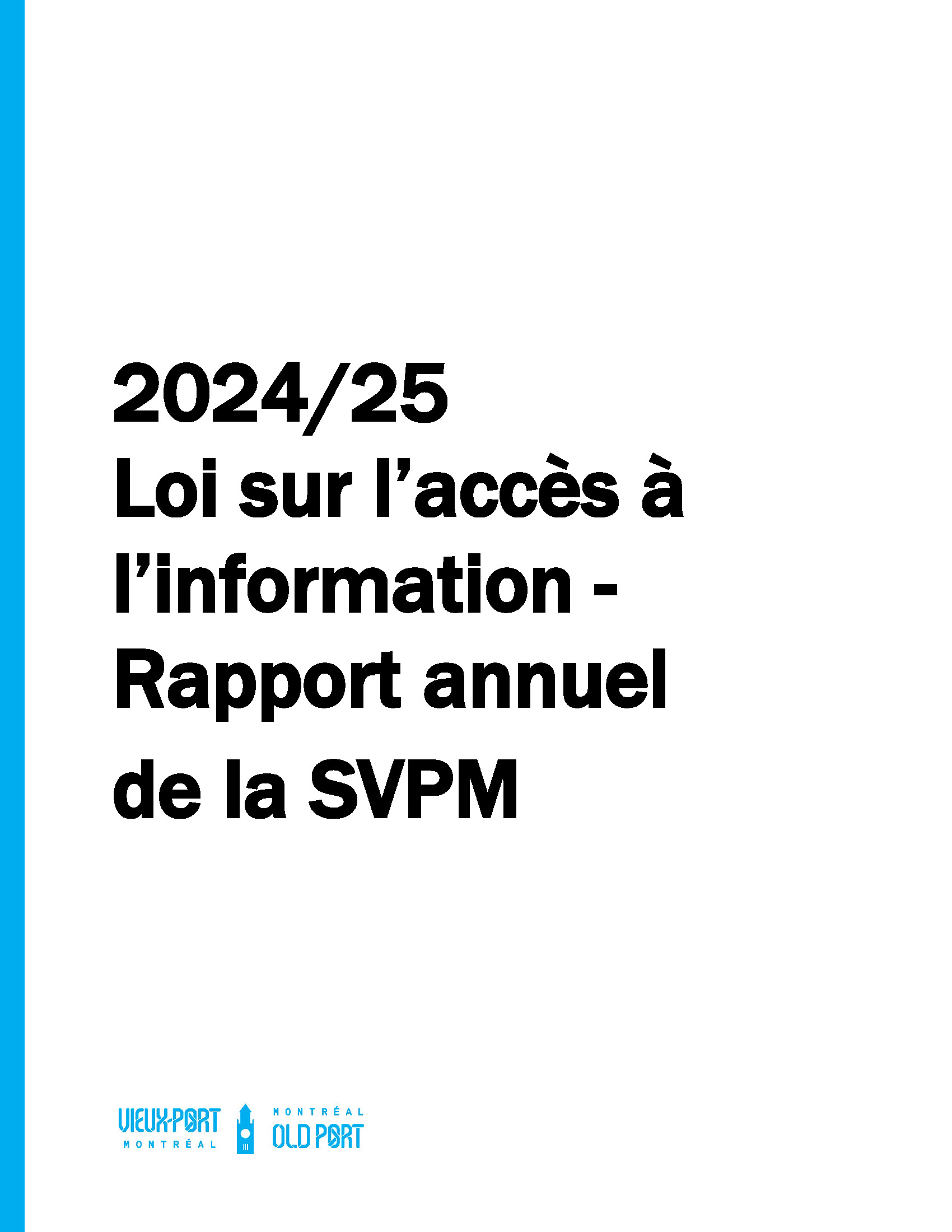 Page de couverture du rapport annuel