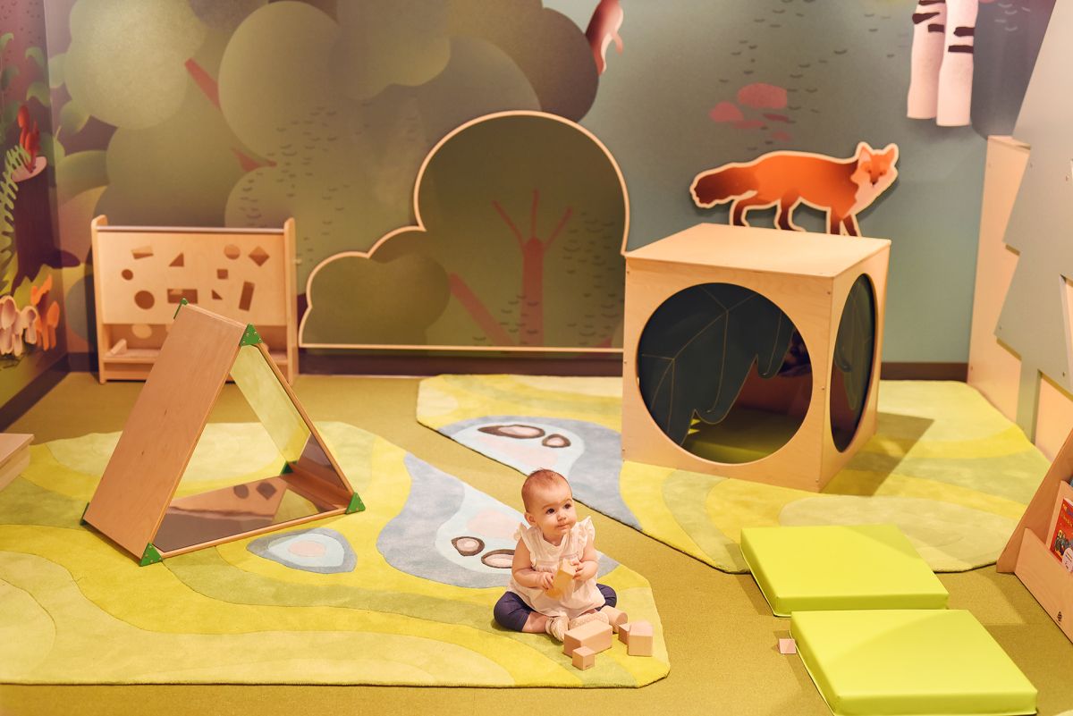 An infant at the Mini Mondo exhibition