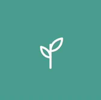 Sprouting plant with two leaves, representing growth and sustainability.